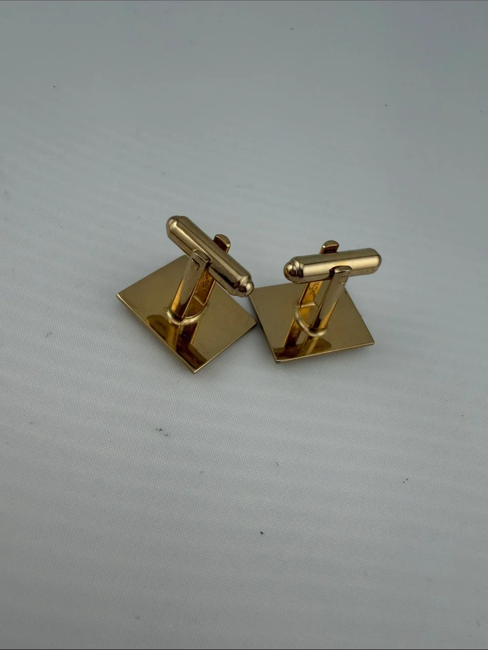 Vintage Gold-Tone 'D' Initial Square Cufflinks for Men